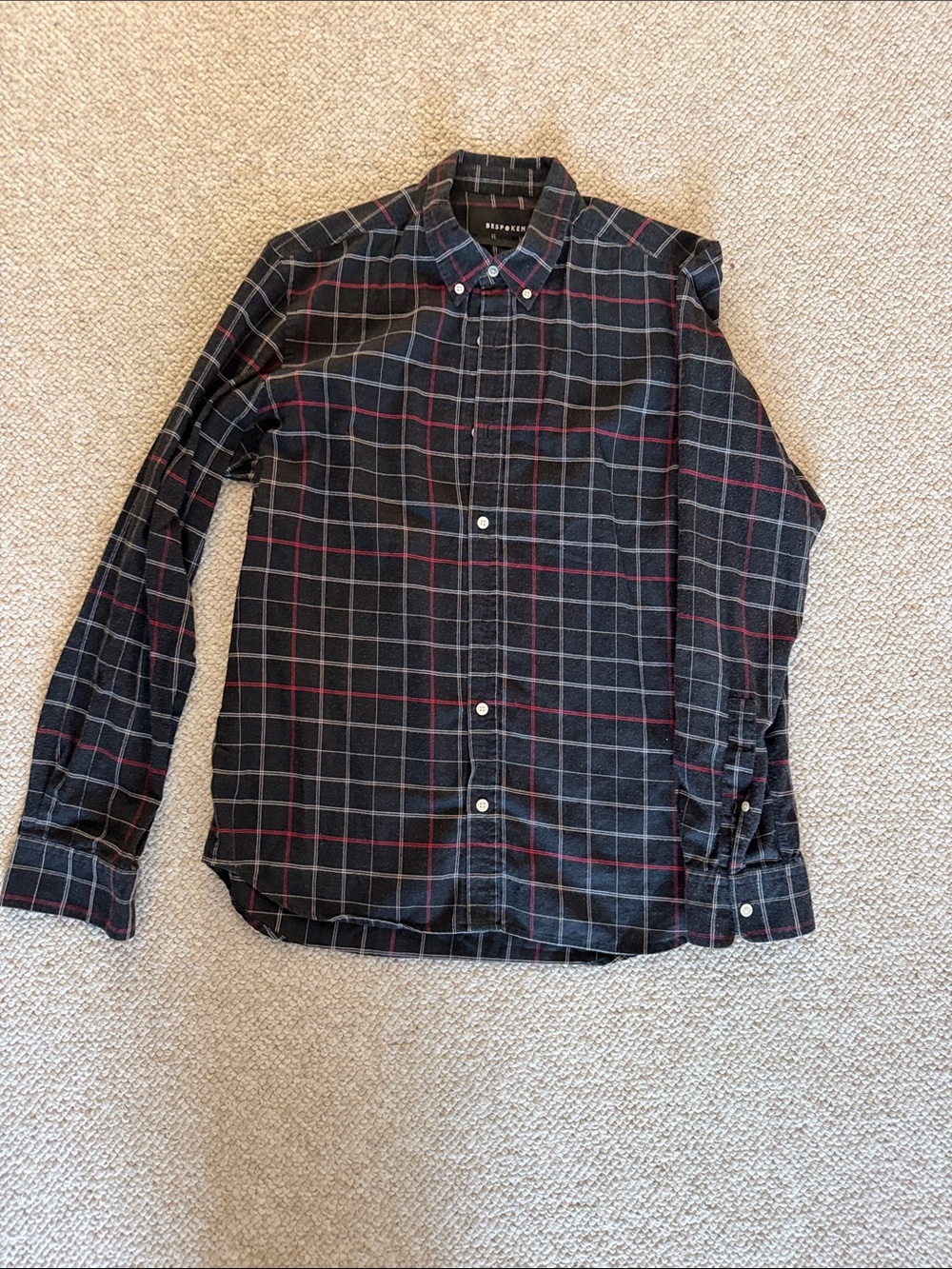 Very Soft Men’s Black Plaid Button-Down Shirt